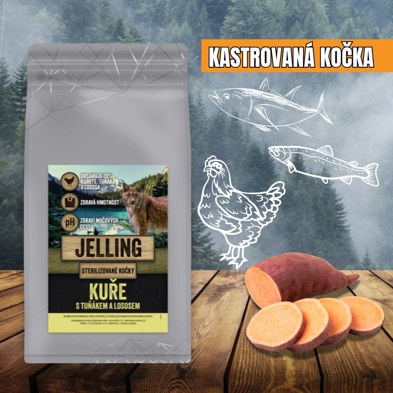 KUŘE S TUŇÁKEM A LOSOSEM - KASTROVANÁ KOČKA VŠECH PLEMEN